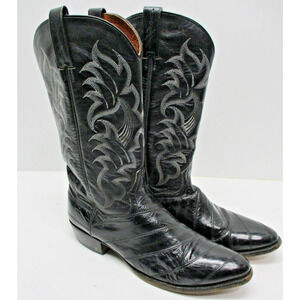 Dan Post Black Eel skin boots - Style 2367 Men's size 10.5 D